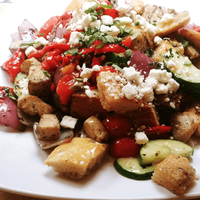 Panzanella Salad with Grilled Chicken and Feta